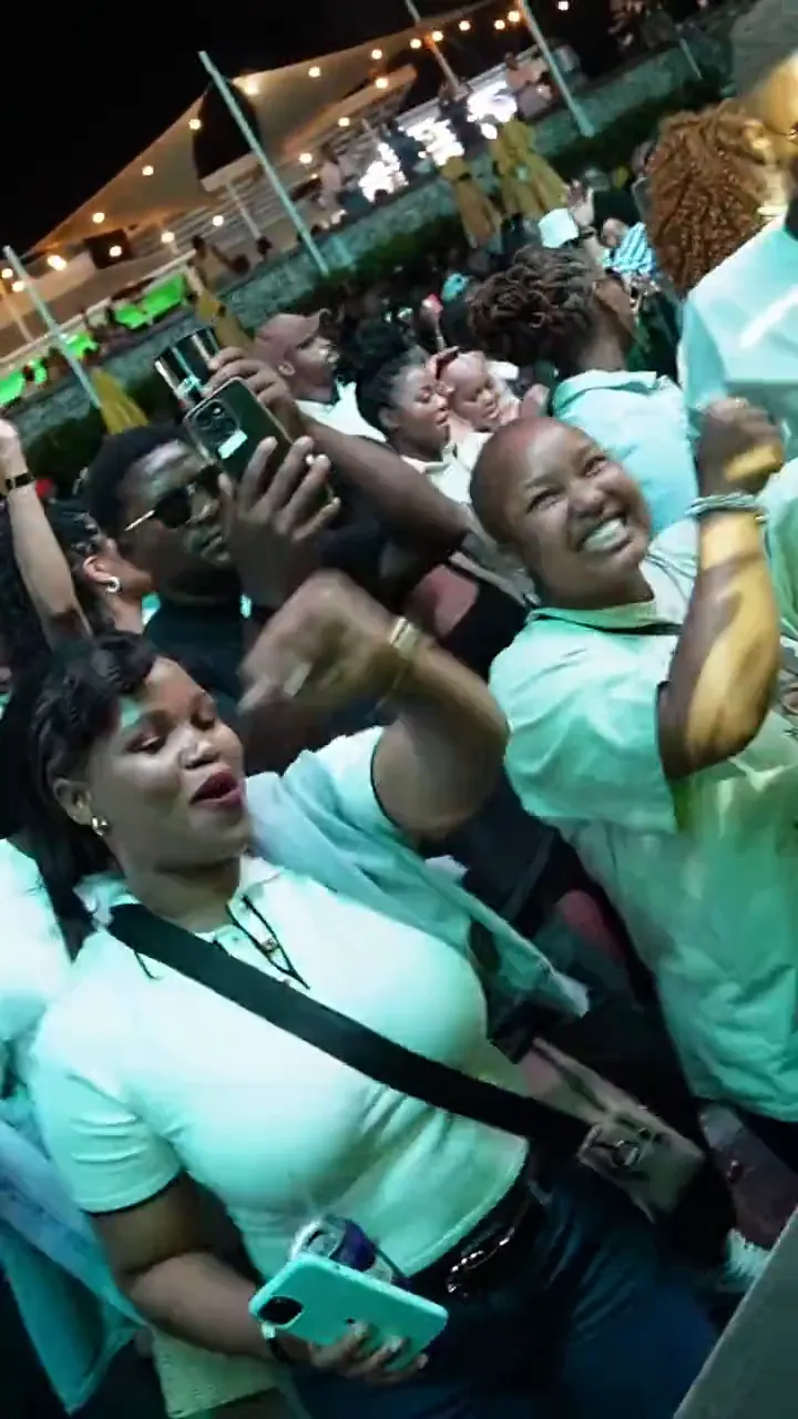 Still from the Afrobiza recap video: crowd at the DJ booth